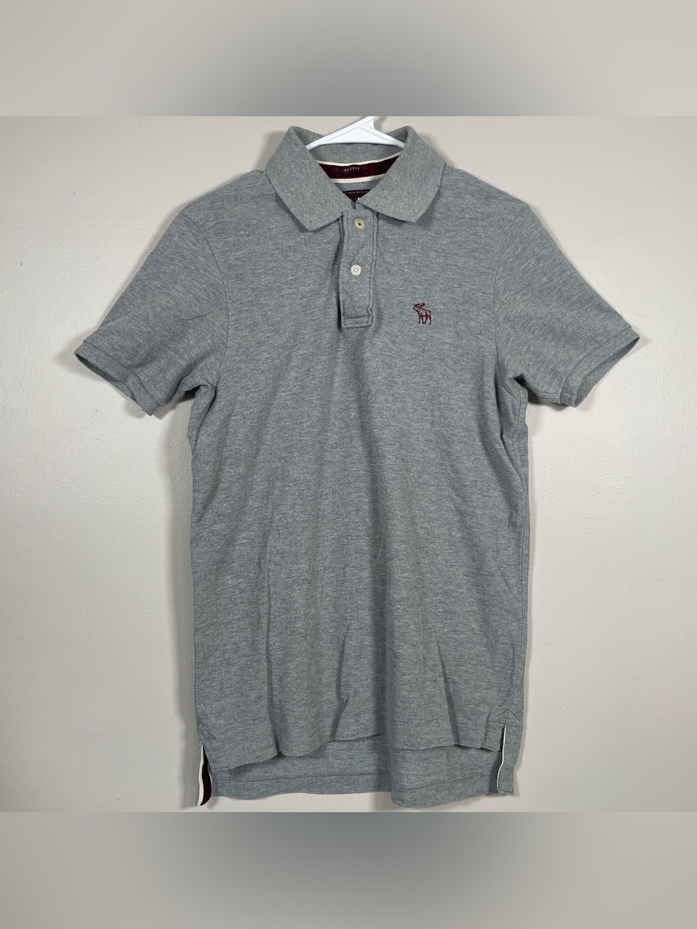 Abercrombie & Fitch Men's Small / S Polo Gray shirts Embroidered Short Sleeves